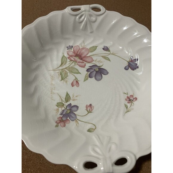 Antique Floral Festival Bowl/ Dish by Mitani (Japan) Rare and feminine 1921-1940 - Picture 15 of 16